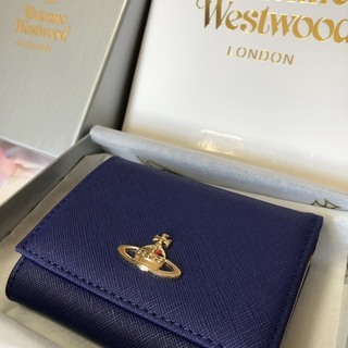 新品◆ヴィヴィアン ウエストウッド 正規品 鑑定済 折財布 ブルー