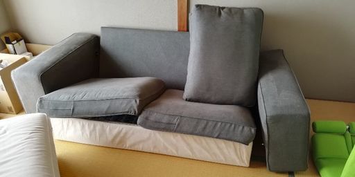 イケア Ikea Kivik シーヴィク ソファ 2人掛け グレーグリーン ばちゃん 横浜のソファ 2人掛けソファ の中古あげます 譲ります ジモティーで不用品の処分