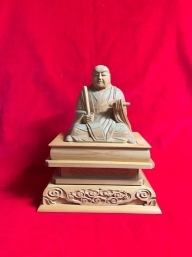 柘植手彫り 日蓮大聖人座像 木彫り 特割価格 11万円 1点もの