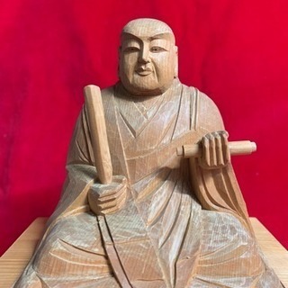 柘植手彫り 日蓮大聖人座像 木彫り 特割価格 11万円 1点もの