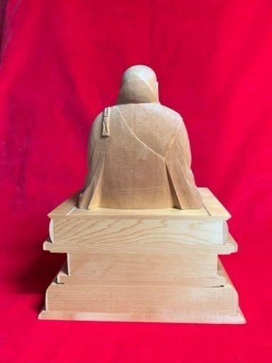 柘植手彫り 日蓮大聖人座像 木彫り 特割価格 11万円 1点もの