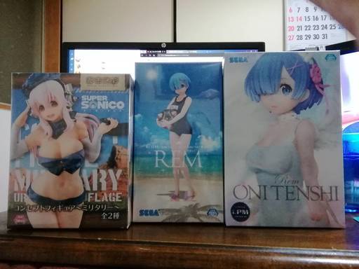 売）鬼天使レム、レム夏の日のキミに、スーパーそに子コンセプトミリタリーのフィギュア3種セット