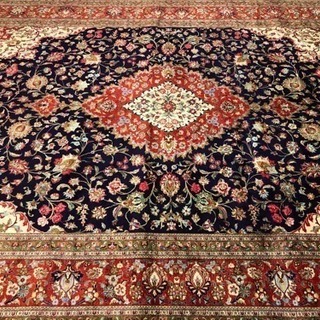 ペルシャ絨毯 クム産 シルク100%  342×246cm 広々8.41平米‼︎
