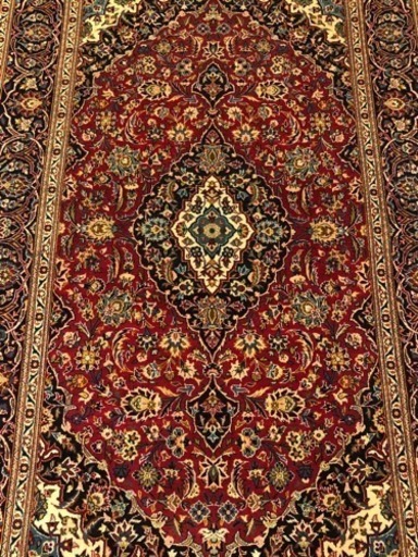 ペルシャ絨毯 ウール\u0026シルク カシャン産 手織り 225×140cm  