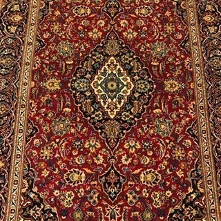 ペルシャ絨毯 ウール&シルク カシャン産 手織り 225×140cm