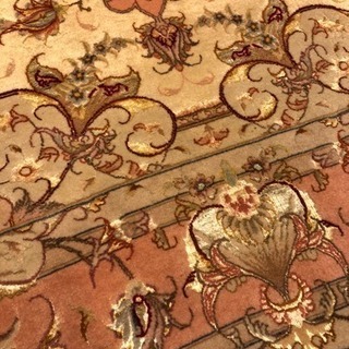 シルク タブリーズ産 ペルシャ絨毯 60RAJ サイン入り212×151cm