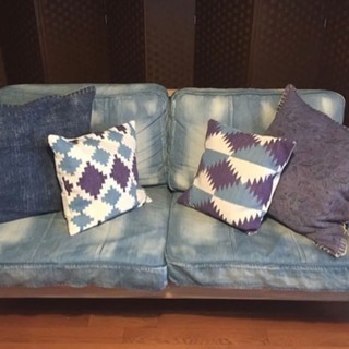 wtw デニムソファー 美品 2シーターソファ