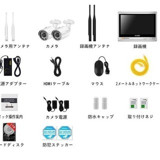 防犯カメラ 監視カメラ ワイヤレス 暗視撮影 屋外 IP66防水 200万画素