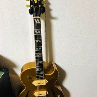 値段下げました！ギブソン USA フルアコ ゴールド色 90年製 ヴィンテージ復刻モデル ピックガード欠品