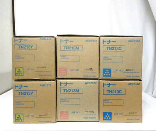 未使用 KONICA MINOLTA/コニカミノルタ 純正トナー TN213 3色6本セット 札幌市 白石区 東札幌
