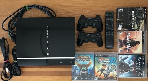 Sony PS3 Playstation 3 CECHL00 ソフト4本付き　プレイステーション ３　80GBHDDとDUALSHOCK®3