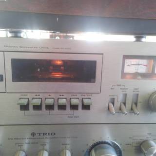 昭和　レトロ　アンティーク　1980年ぐらいの　TRIO　KA-7100D　アンプ　KX-6000　テープなどセット　一部動作確認済み