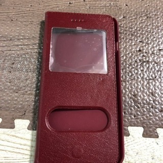 【未使用】iPhoneプラスケース ボルドー 合皮 手帳型