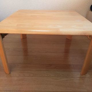 折りたたみローテーブル/机（茶色/四角）【受付今日まで】