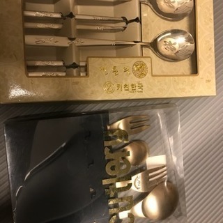 銀箸 銀スプーン 金色スプーンフォークセット