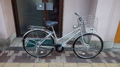 美品☆BRIDGESTONE PREVIO 26吋通学用シティサイクル 内装5段/LED点灯虫/シルバー