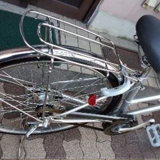 美品☆BRIDGESTONE PREVIO 26吋通学用シティサイクル 内装5段/LED点灯虫/シルバー