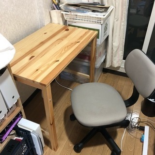 MUJI 折りたたみ机 と 椅子 (セット)