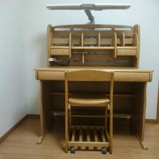 値下げしました☺ナチュラル・ブラウンの天然木製の学習机💠