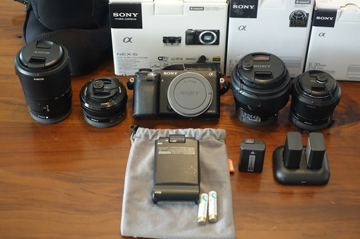 SONYデジタルカメラ（NEX-6）＋レンズ4本＋フラッシュセット