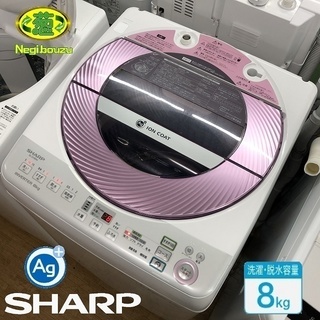 美品【 SHARP 】シャープ 洗濯8.0㎏ 全自動洗濯機 穴な...