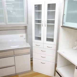 ホワイト 2枚扉食器棚【トレファク 岸和田】