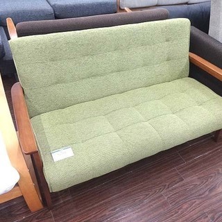 札幌 引き取り 2人掛けソファ ベンチタイプ グリーン系 2Pソファ 