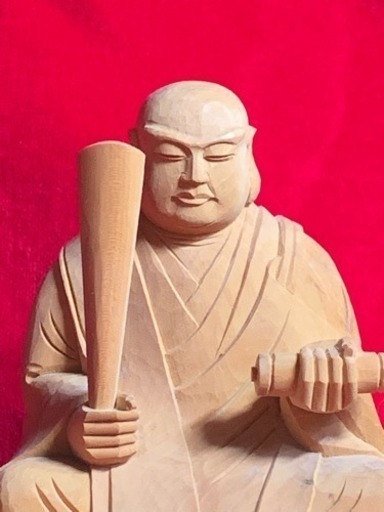 柘植 日蓮大聖人座像 手彫り 木彫り 特割価格 5.1万円