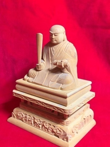 柘植 日蓮大聖人座像 手彫り 木彫り 特割価格 5.1万円