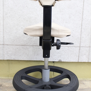 R427)アーユルチェア ayur chair ルナ 丸ベースタイプ 骨盤矯正 足置きリング カバー付き ブラック 黒 椅子 イス - 家具