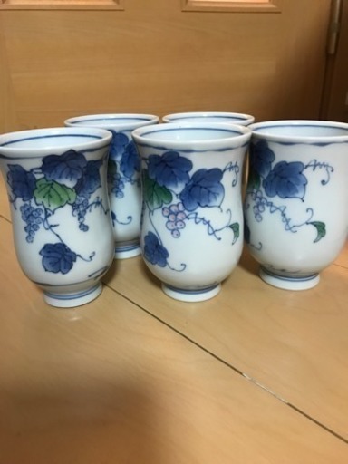 美品！砥部焼・南光窯フリーカップ5客セット