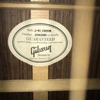 【超美品】Gibson J-45 custom rosewood