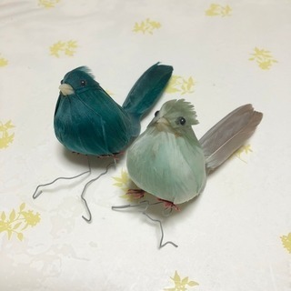 ビーカンパニー☆小鳥のモチーフ飾り☆バードピック☆グリーン緑