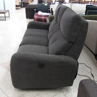 3人掛け 電動リクライニングソファ ファブリック グレー系