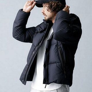 半額！定価42900円値下げ！美品！人気商品！nano・universe ナノユニバース 西川ダウンカグラジャケットS黒ブラックメンズレディース上着フード未使用