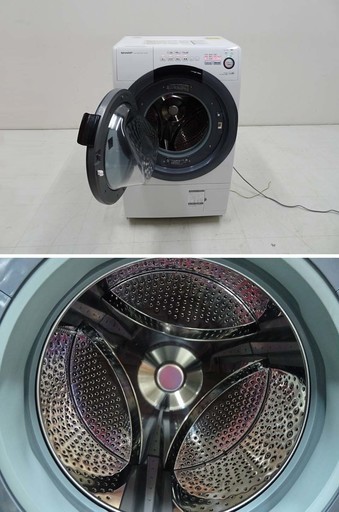 1年保証付  SHARP シャープ ドラム式洗濯乾燥機 ES-S7B-WL 7キロ 2017年製