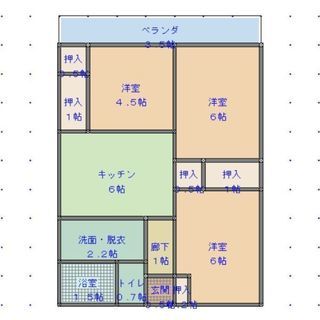 イオンモール直方近辺 3DK 駐車場空有 家賃4万円コーポ豊201号室 リホーム済の画像