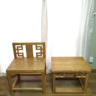 中華風の木製椅子（計6個・内4個背もたれ付）