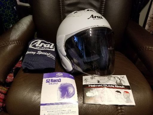 美品アライ Arai SZ-Ram3 ジェット ヘルメットM ホワイト 57-58cm