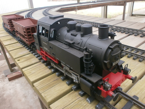 Gゲージ(45mm) ドイツ型　C型蒸気機関車　貨車2両付