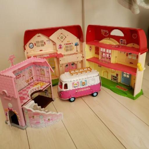 ハローキティドールハウス 車 等セット かみかみ 相模原のおもちゃの中古あげます 譲ります ジモティーで不用品の処分