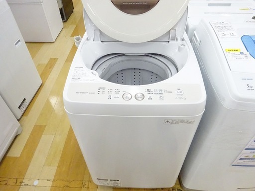 安心の6ヶ月保証付！2015年製SHARPの4.5kg全自動洗濯機です
