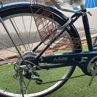 春の新生活応援セール‼★新車★ アサヒサイクル 一般車 ママチャリ LEDオートライト&外装6段ギア 26インチ ネイビー色