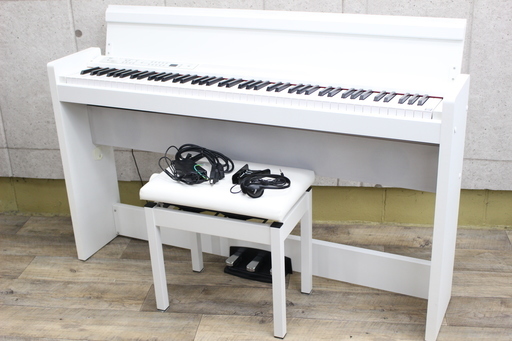 R442)【美品】KORG コルグ 電子ピアノ LP-380 2015年製 88鍵 ホワイト 椅子付き キーボード