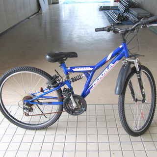 26インチ MTB 自転車 AQUILA 18段切替 ブルー