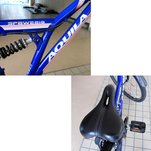 26インチ MTB 自転車 AQUILA 18段切替 ブルー