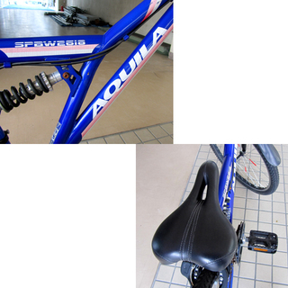 26インチ MTB 自転車 AQUILA 18段切替 ブルー