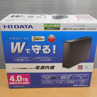 PayPay対応 新品 IO DATA 外付ハードディスク 4.0TB HDJA-UT4.0W USB3 