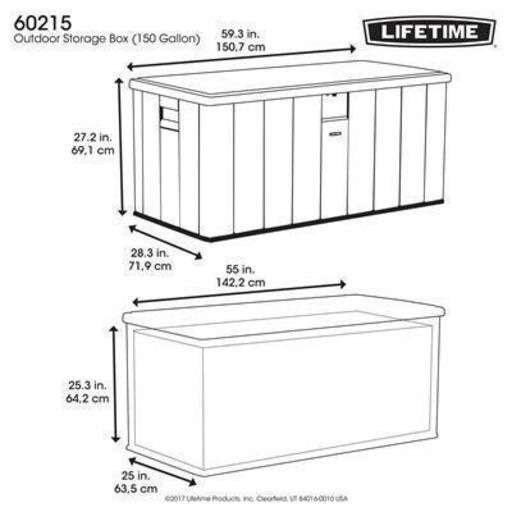 ライフタイム　LIFETIME　大型567L　デッキボックス　物置き　収納ボックス