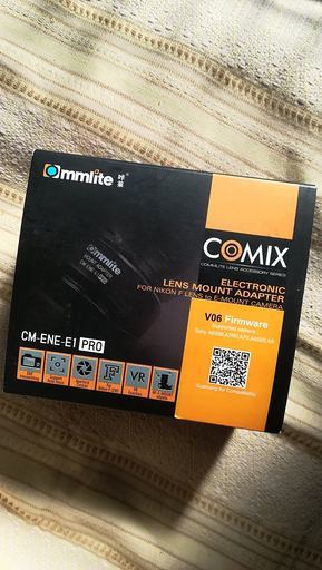 Commlite マウントアダプター ニコンＦ→ソニーE  CM-ENF-E1 PRO 電子接点付
